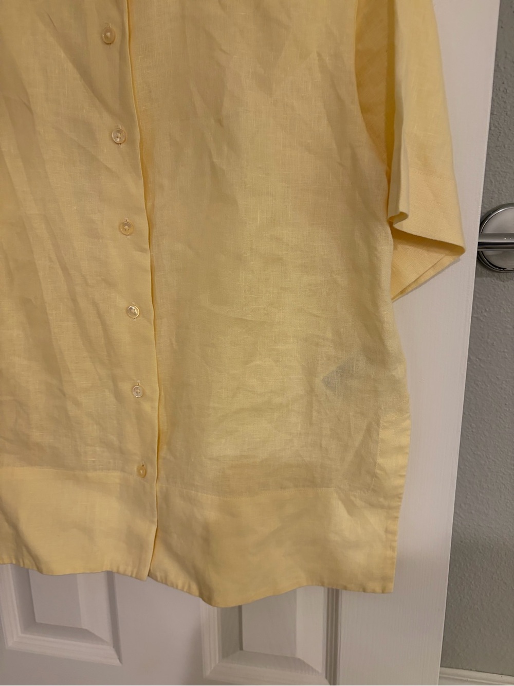 Banana Republic Linen Camp Shirt Butter Yellow XS - Picture 3 of 7